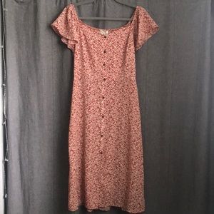 Floral Button Down Midi Dress